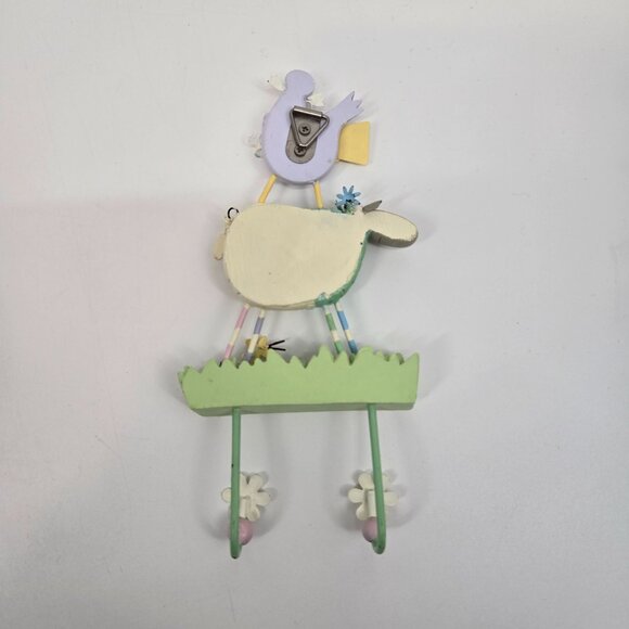 Farm Animal Painted Hooks Whimsical Chicken and Sheep Hangers 6.5" - Picture 5 of 10
